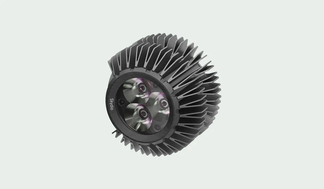Skydio X10 spotlight module for enhanced visibility during nighttime missions